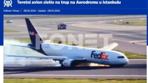 Avion sleteo bez stajnog trapa